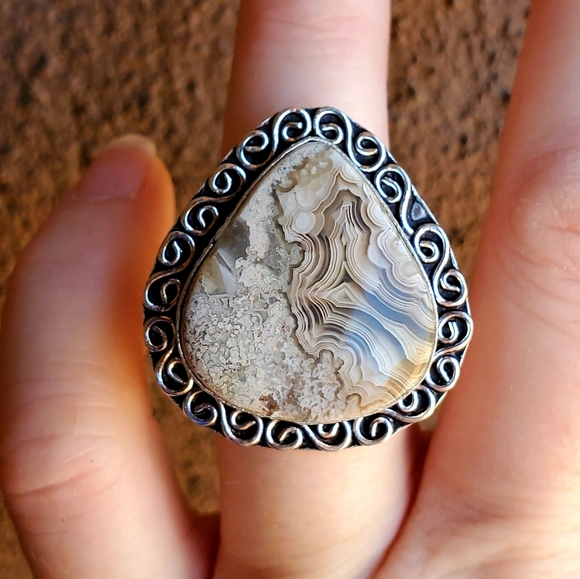 New Crazy Lace Agate 925 Silver Ring. - Picture 3 of 10